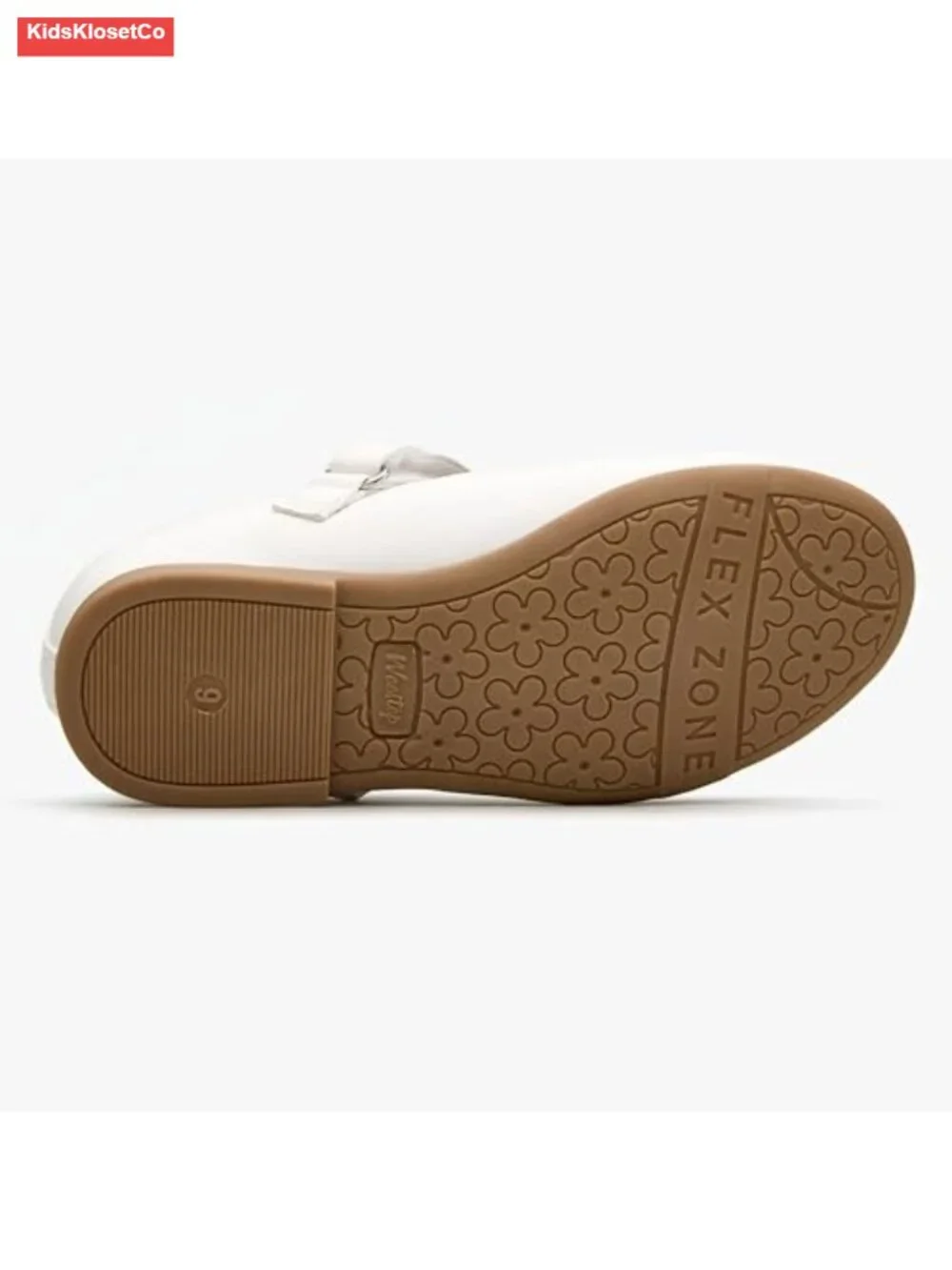 Girls Mary Jane Flats - Hook & Loop Closure, Cushioned Insole, Non-Slip Sole